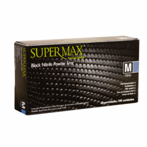 Luva Nitrílica Black Supermax C/100 Preto M
